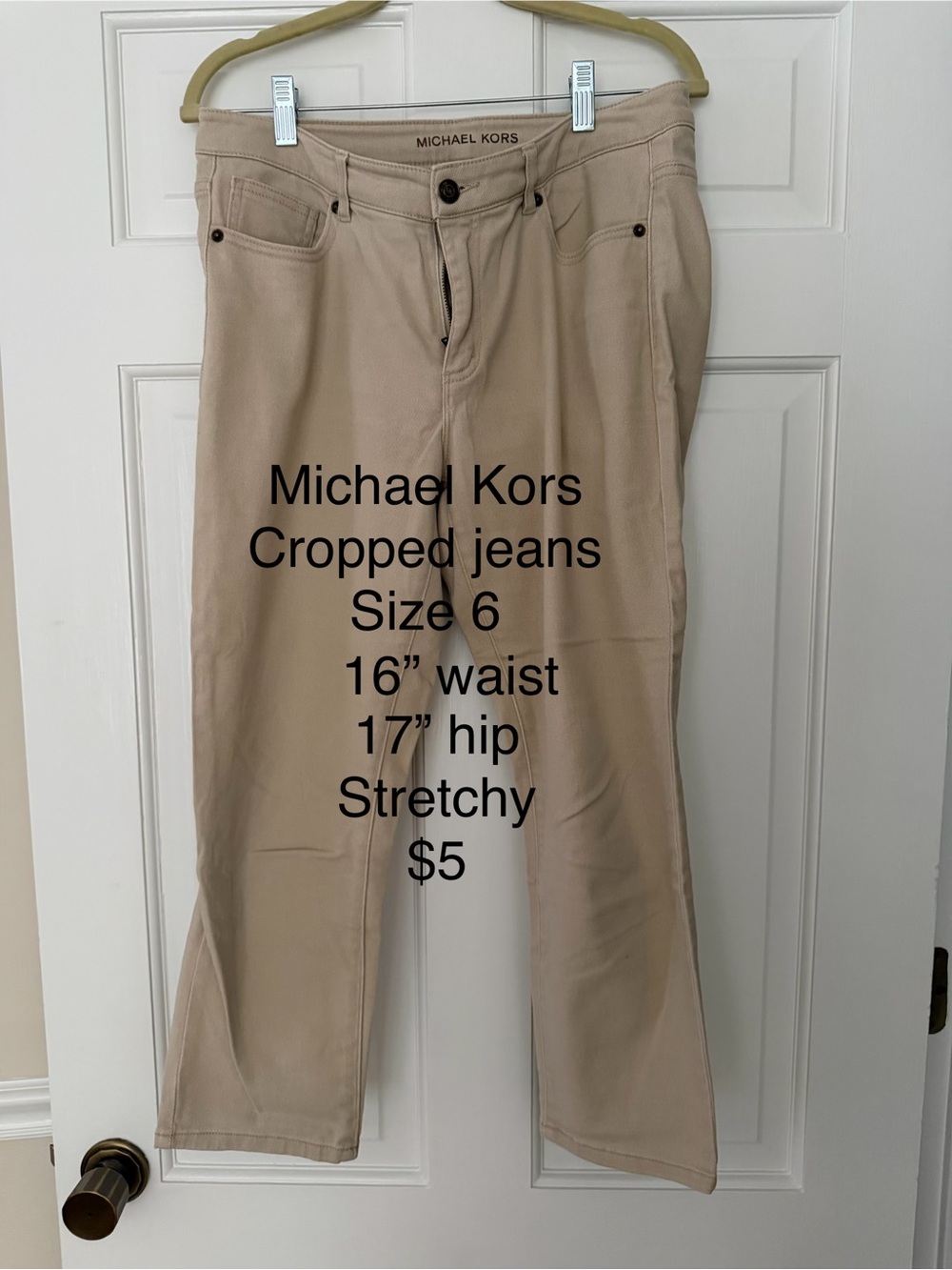 Michael Kors women’s Cropped Jeans - Beige